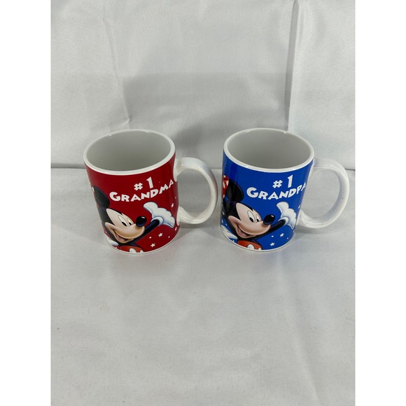 Disney Mickey & Friends 2-Pack Grandma Grandpa Coffee Mugs Set Jerry Leigh